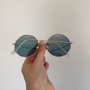 Vintage reflection circle sunglasses